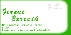 ferenc barcsik business card